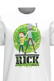 Camiseta unicolor cuello redondo con arte de Rick and Morty