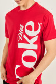 Camiseta roja oscura manga corta con diseño de Coca-Cola