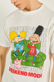 Camiseta crema clara con diseño de Hey Arnold y manga corta