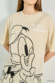 Camiseta oversize kaki manga corta con arte de Donald