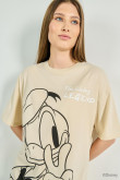 Camiseta oversize kaki manga corta con arte de Donald