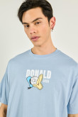 Camiseta oversize azul con diseños de Donald y manga corta