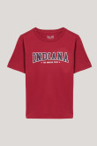 Camiseta cuello redondo roja con diseño college de Indiana