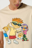 Camiseta kaki manga corta con diseño de Rocket Power