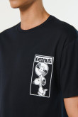 Camiseta azul intensa manga corta con diseño de Snoopy