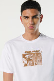 Camiseta blanca manga corta con diseño de Star Wars