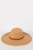 Sombrero fedora kaki con cinta sintética y ala ancha