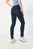 Jean azul oscuro tipo jegging ajustado con tiro alto