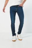 Jean tiro bajo skinny azul oscuro ajustado con 5 bolsillos