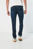 Jean tiro bajo skinny azul oscuro ajustado con 5 bolsillos