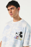 Camiseta crema tie dye oversize con diseños de Mickey