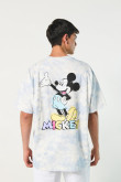 Camiseta crema tie dye oversize con diseños de Mickey