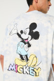 Camiseta crema tie dye oversize con diseños de Mickey