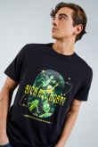 Camiseta manga corta unicolor con diseño de Rick and Morty