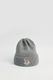 Gorro tejido gris con bordado de Looney Tunes