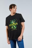 Camiseta manga corta unicolor con diseño de Rick and Morty