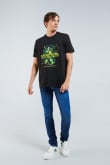 Camiseta manga corta unicolor con diseño de Rick and Morty