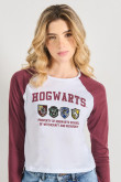 Camiseta de Harry Potter unicolor manga ranglan larga