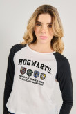 Camiseta de Harry Potter unicolor manga ranglan larga