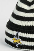 Gorro a rayas negro con bordado de Looney Tunes