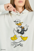 Buzo oversize crema con diseño de Donald y capota