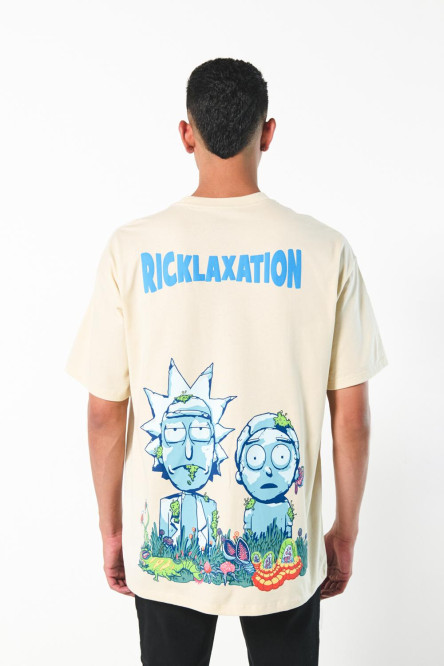 Camiseta de Rick and Morty kaki oversize manga corta