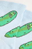 Medias azules claras cortas con diseños de Rick and Morty