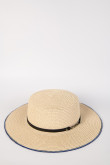 Sombrero floppy crema con ala ancha y cinta decorativa