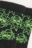 Medias negras cortas con diseños verdes de Rick and Morty