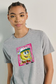 Camiseta en algodón de Bob Esponja unicolor manga corta