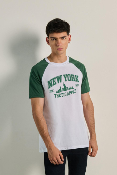 Camiseta manga corta ranglan de New York