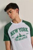 Camiseta manga corta ranglan de New York