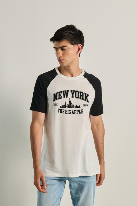 Camiseta manga corta ranglan de New York