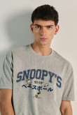 Camiseta de Snoopy college unicolor oversize manga corta