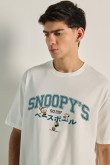 Camiseta de Snoopy college unicolor oversize manga corta