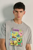 Camiseta unicolor de Bob Esponja oversize cuello redondo