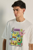 Camiseta unicolor de Bob Esponja oversize cuello redondo