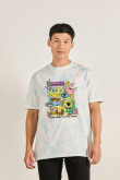 Camiseta unicolor de Bob Esponja oversize cuello redondo