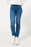 Jean tiro alto jegging azul 5 bolsillos con ajuste ceñido