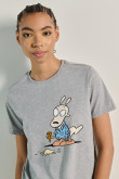 Camiseta manga corta con estampado de la vida moderna de Rocko