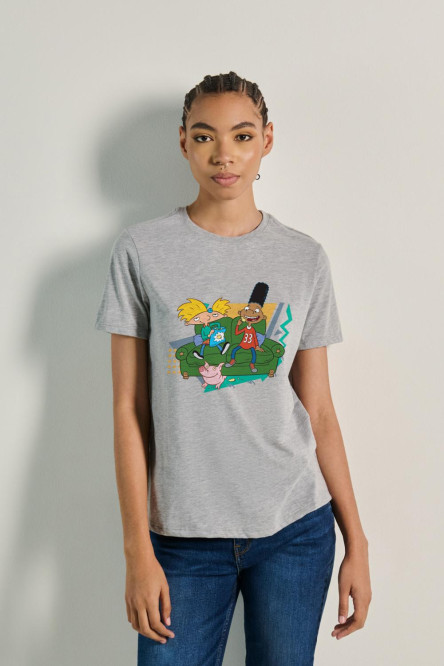 Camiseta manga corta con estampado de Hey Arnold