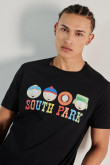 Camiseta unicolor con diseño de South Park y manga corta