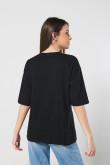 Camiseta oversize para mujer manga corta color negro