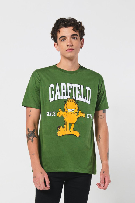 Camiseta manga corta con estampado de Garfield.