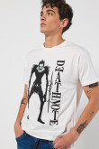 Camiseta crema cuello redondo con diseño de Death Note