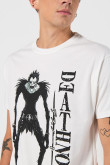 Camiseta crema cuello redondo con diseño de Death Note