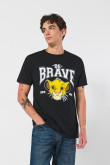 Camiseta manga corta con estampado en frente y espalda de Simba.