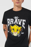 Camiseta manga corta con estampado en frente y espalda de Simba.