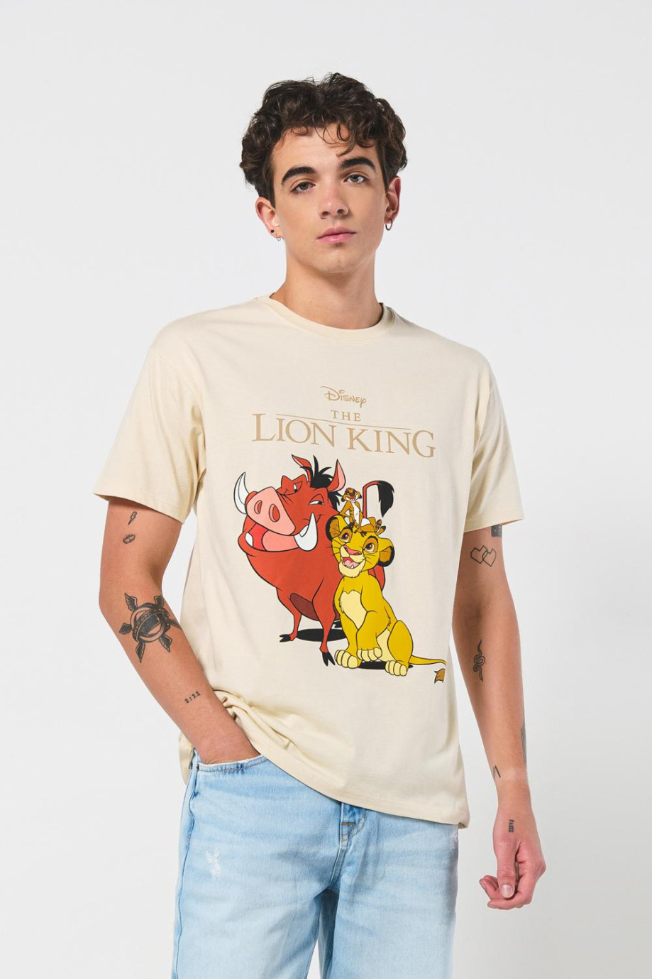 Camiseta kaki clara del Rey León con manga corta