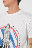 Camiseta manga corta con estampado en frente de Nasa